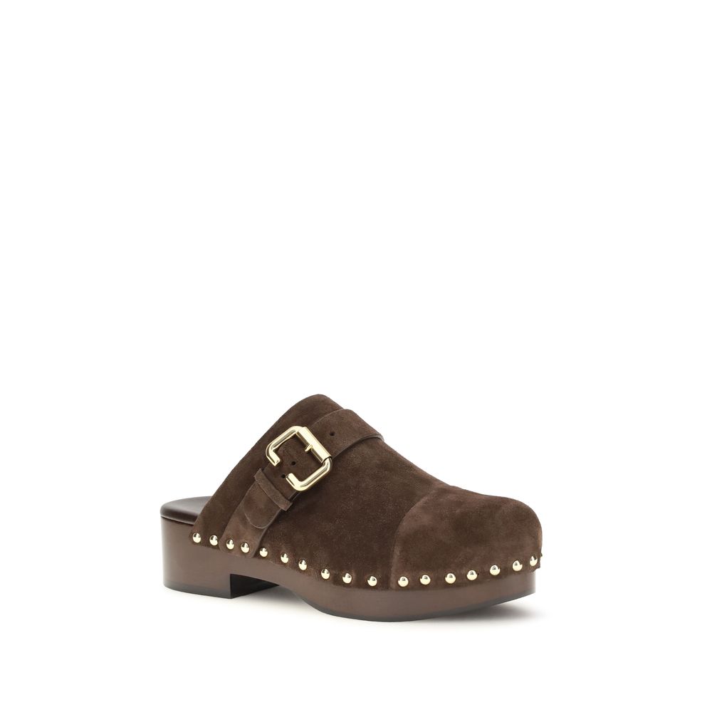 Chloé Brown Calf Leather Bos Taurus Clogs | Regal Royce