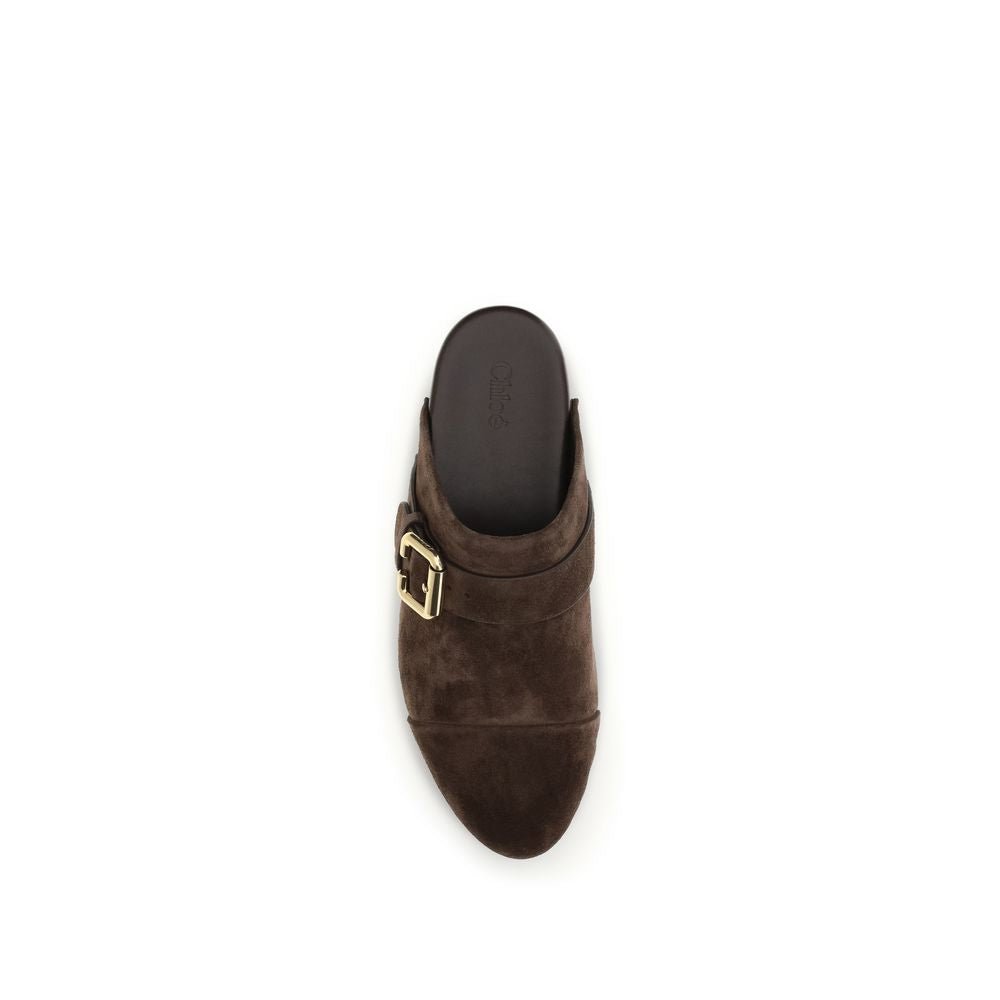 Chloé Brown Calf Leather Bos Taurus Clogs | Regal Royce