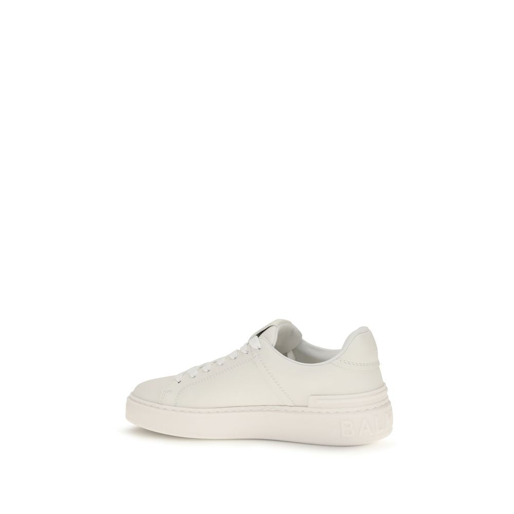 Balmain White Calf Leather Bos Taurus Athletic Sneakers | Regal Royce