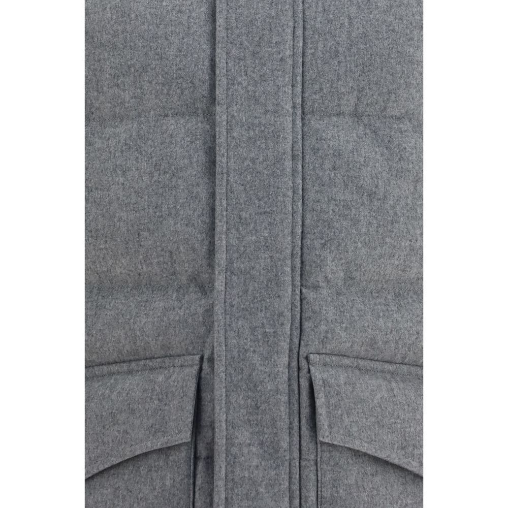 Brunello Cucinelli Gray Cashmere Full-Length Jacket | Regal Royce