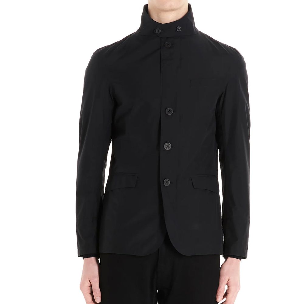 Herno Black Polyester Full-Length Jacket | Regal Royce