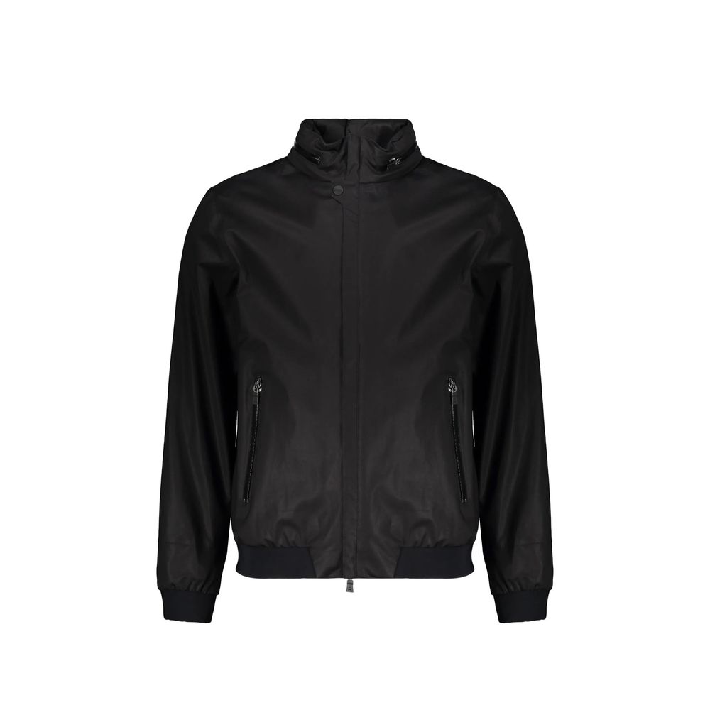Herno Black Cotton Full-Length Jacket | Regal Royce