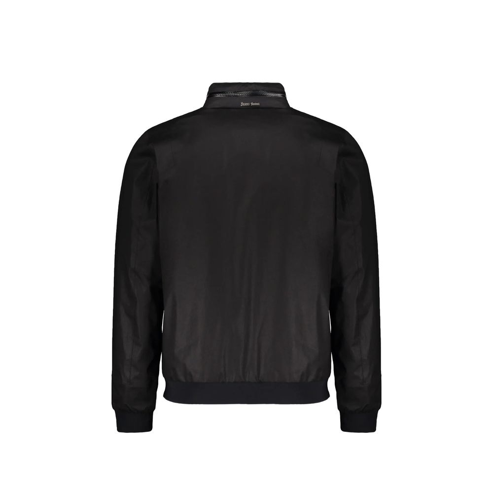 Herno Black Cotton Full-Length Jacket | Regal Royce