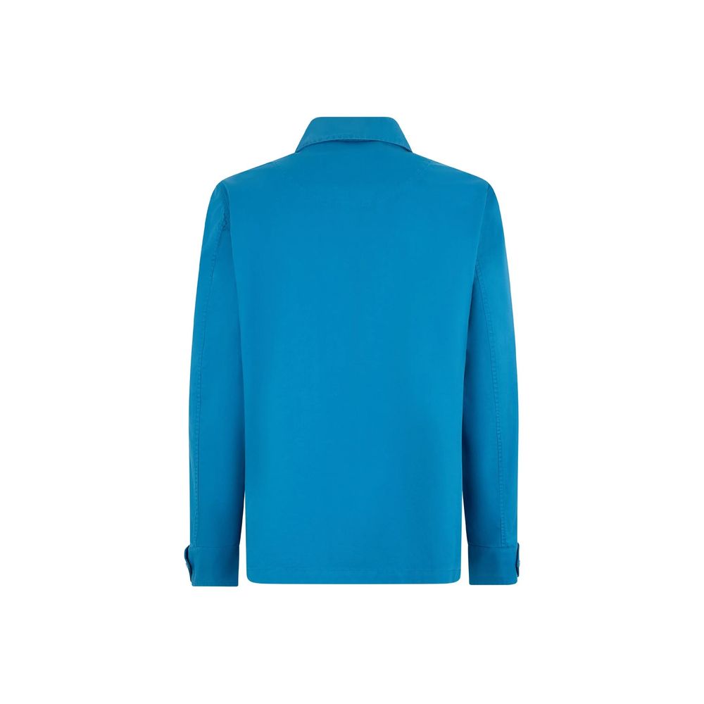 Herno Blue Cotton Full-Length Jacket | Regal Royce