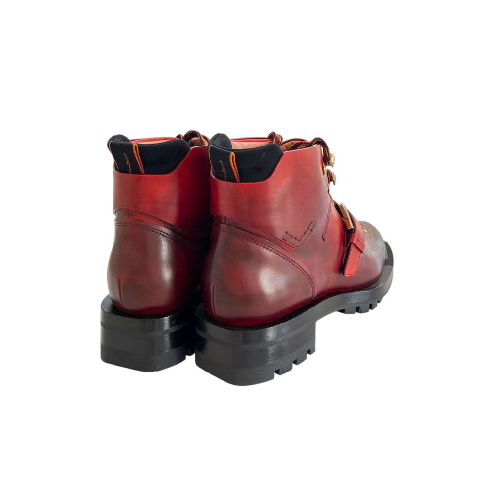 Santoni Red Leather Women Boot | Regal Royce