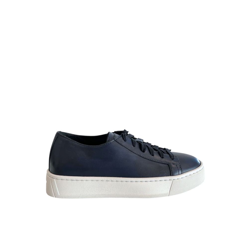 Santoni Blue Leather Women Sneaker | Regal Royce