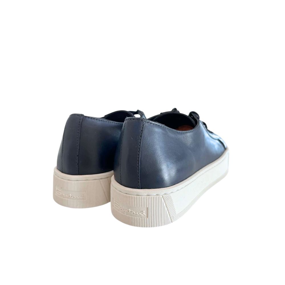 Santoni Blue Leather Women Sneaker | Regal Royce