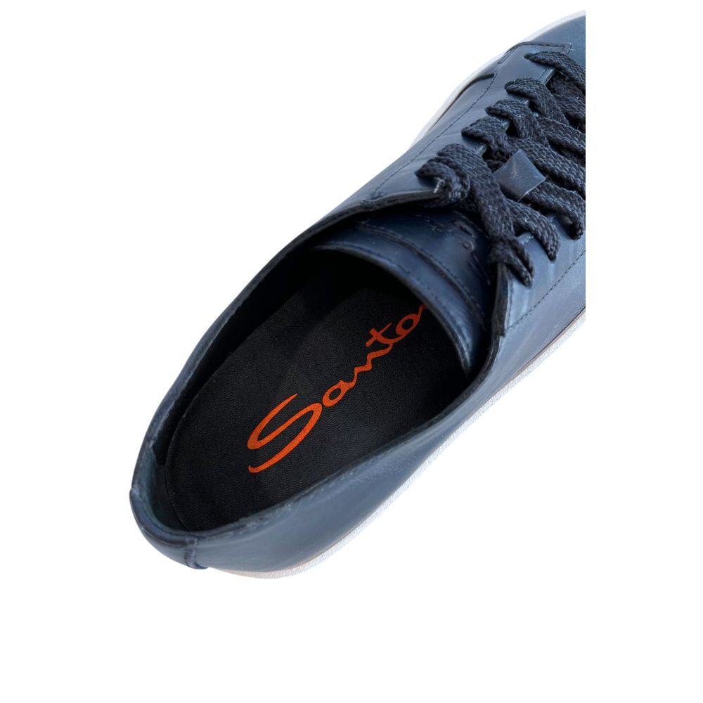 Santoni Blue Leather Women Sneaker | Regal Royce