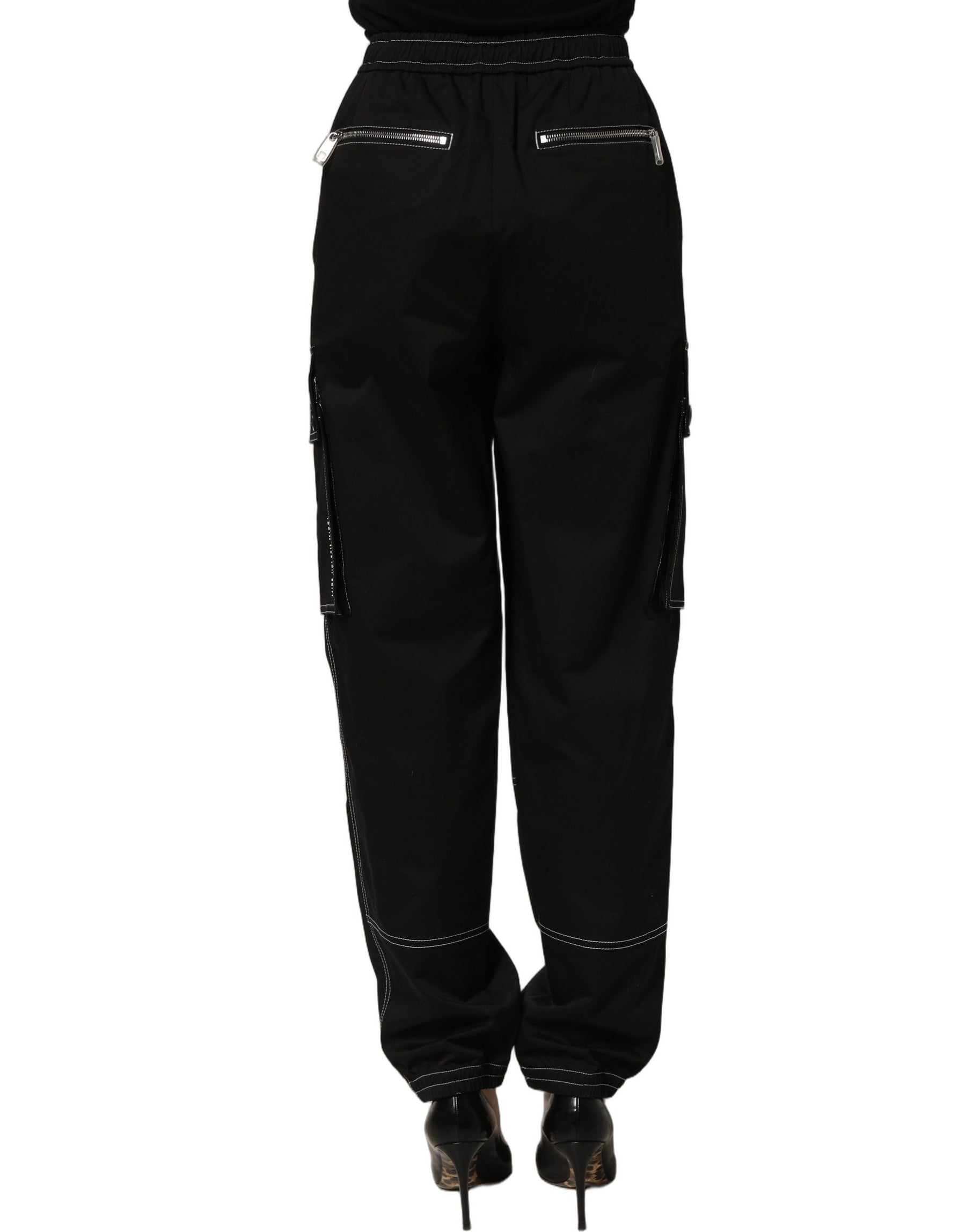Dolce & Gabbana Black Vibe Cargo High Waist Straight Pants | Regal Royce