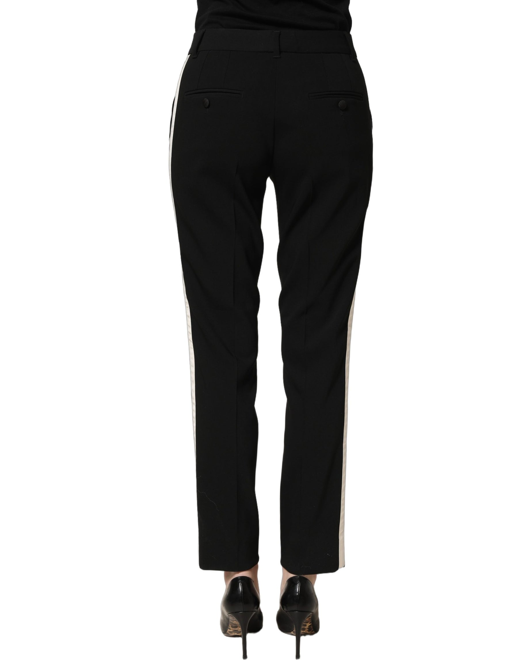 Dolce & Gabbana Black HighWaist Straight Dress Trouser Pants | Regal Royce