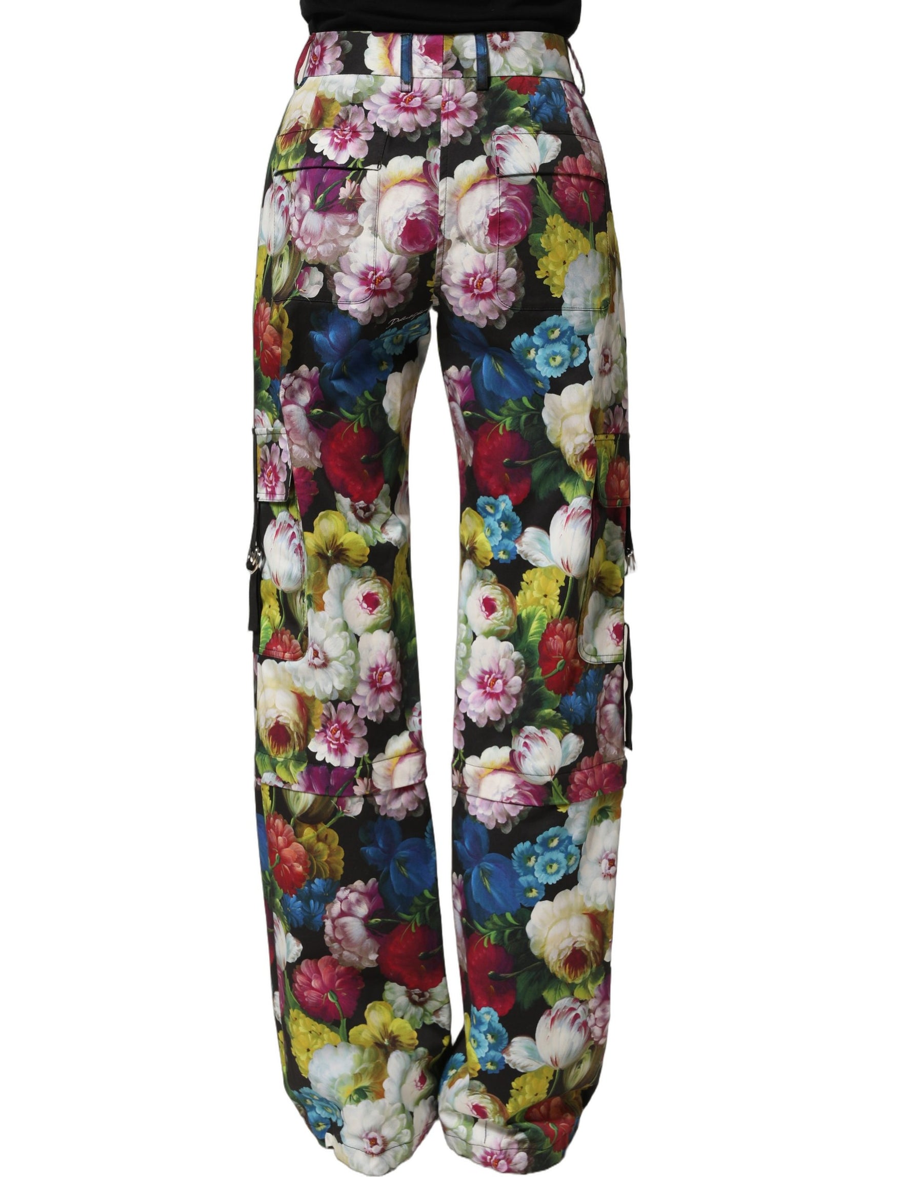 Dolce & Gabbana Multicolor Floral High Waist Wide Leg Pants | Regal Royce