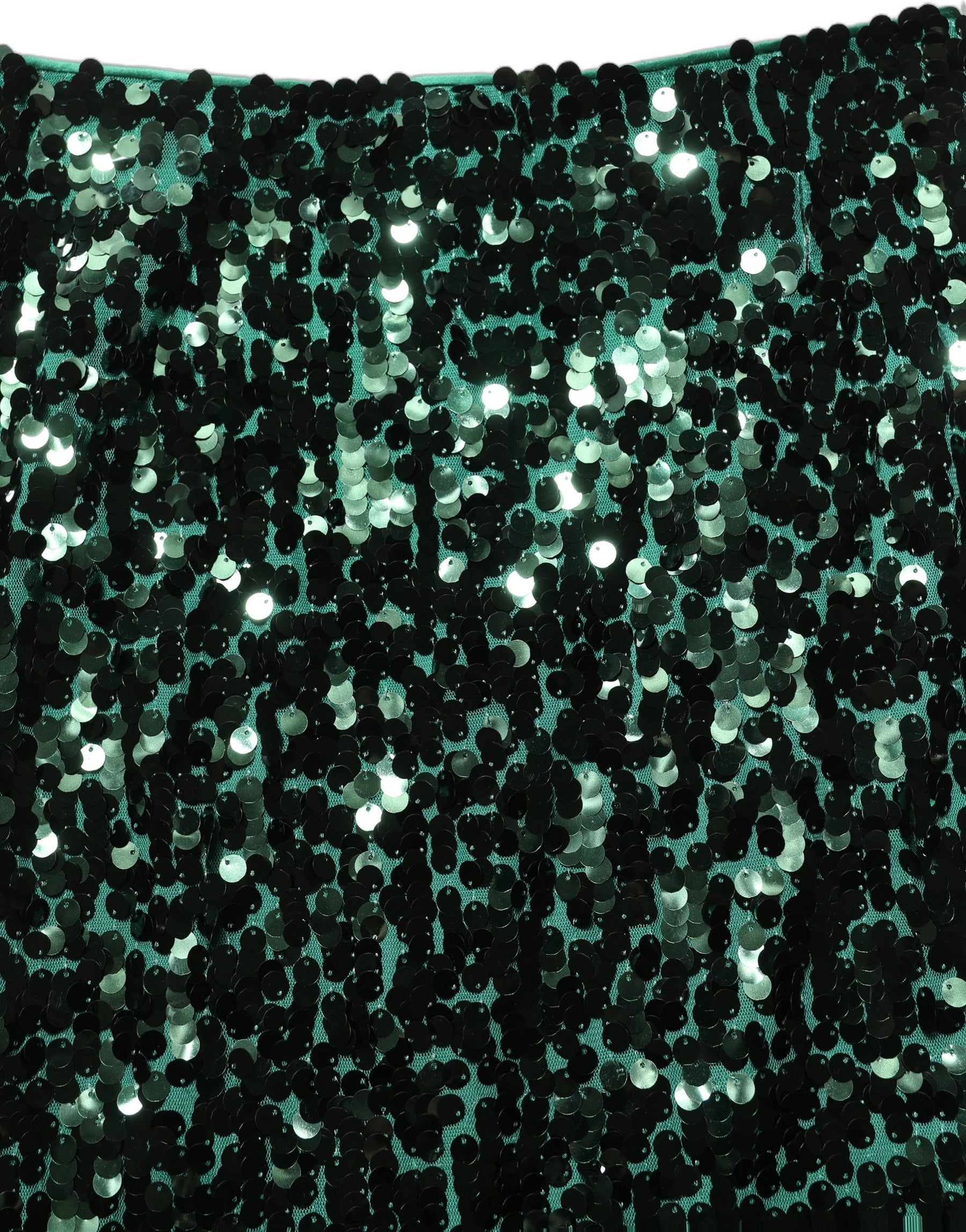 Dolce & Gabbana Green Sequin High Waist Pencil Cut Midi Skirt | Regal Royce