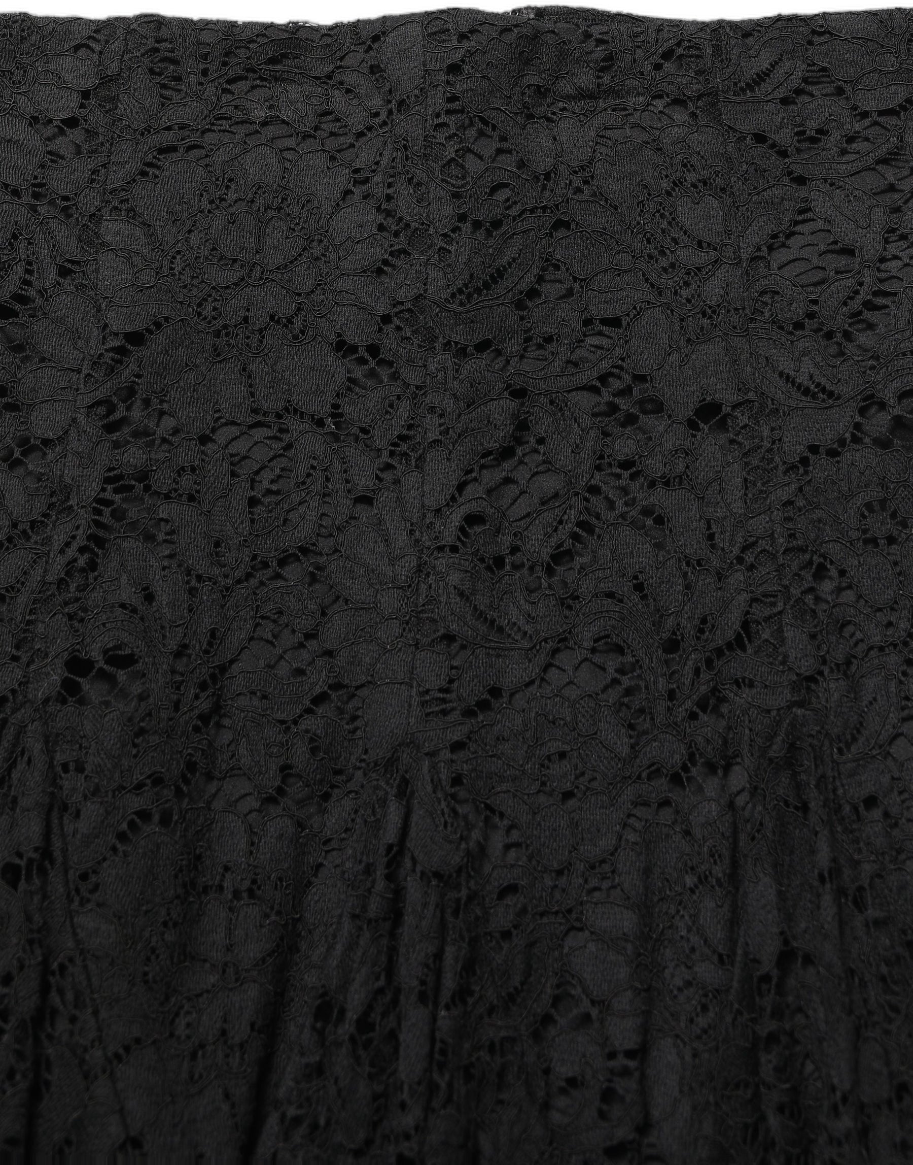 Dolce & Gabbana Black Floral Cut Out Lace A-line Mini Skirt | Regal Royce