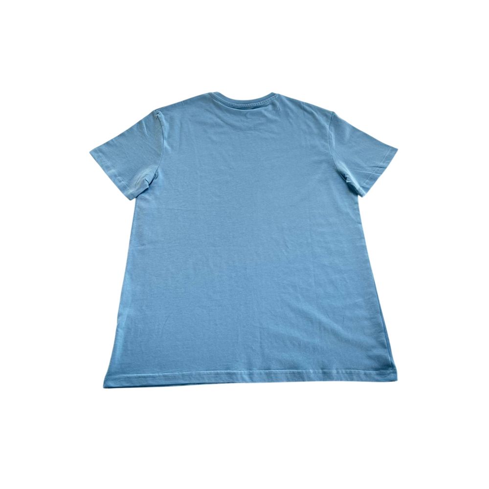 Trussardi Beachwear Light Blue Cotton Men T-Shirt | Regal Royce