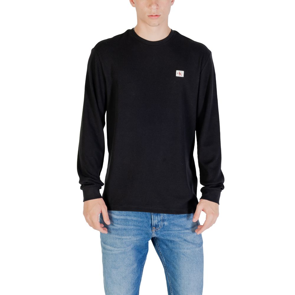 Calvin Klein Jeans Black Cotton Long Sleeve T-Shirt | Regal Royce