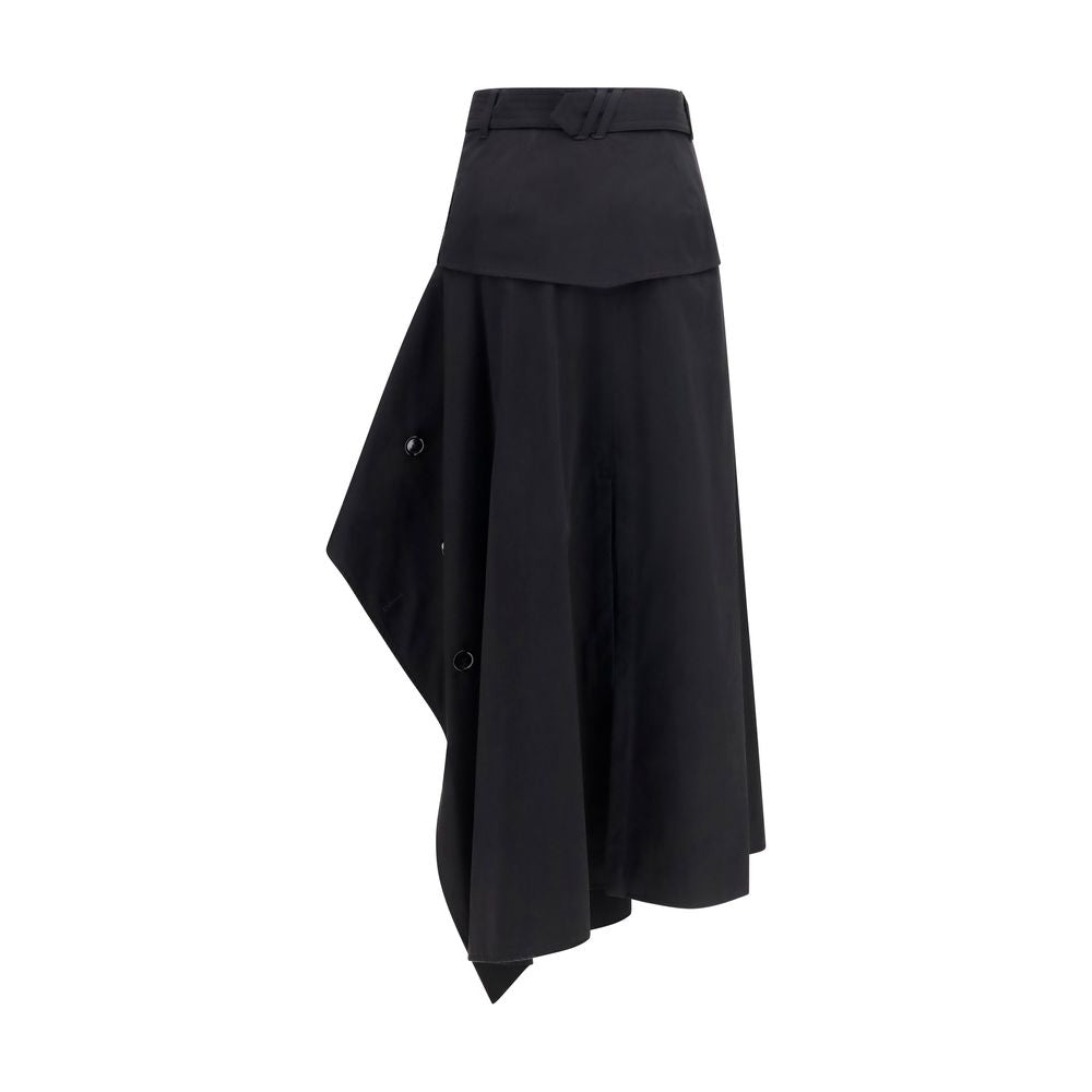 Burberry Black Cotton Long Skirt | Regal Royce