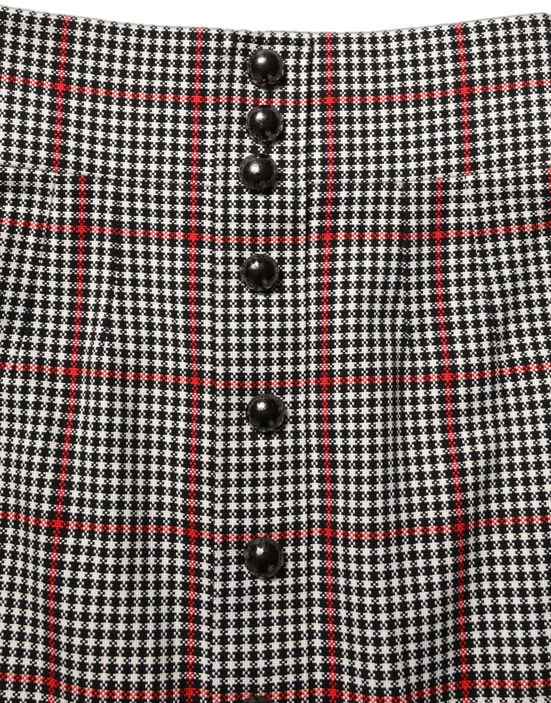 Dolce & Gabbana Gray Checkered High Waist A-line Mini Skirt | Regal Royce