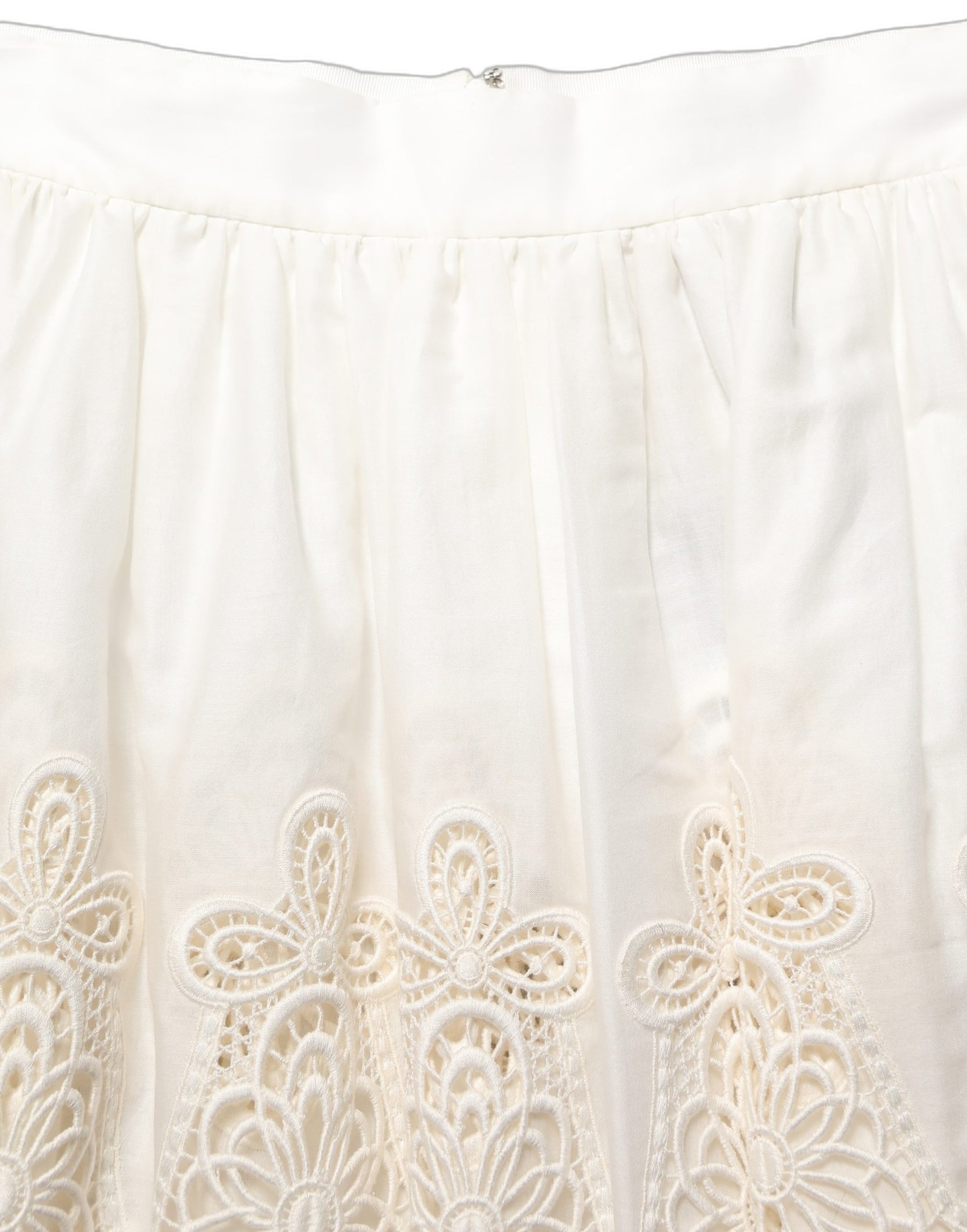 Dolce & Gabbana White Floral Embroidered A-line Mini Skirt | Regal Royce