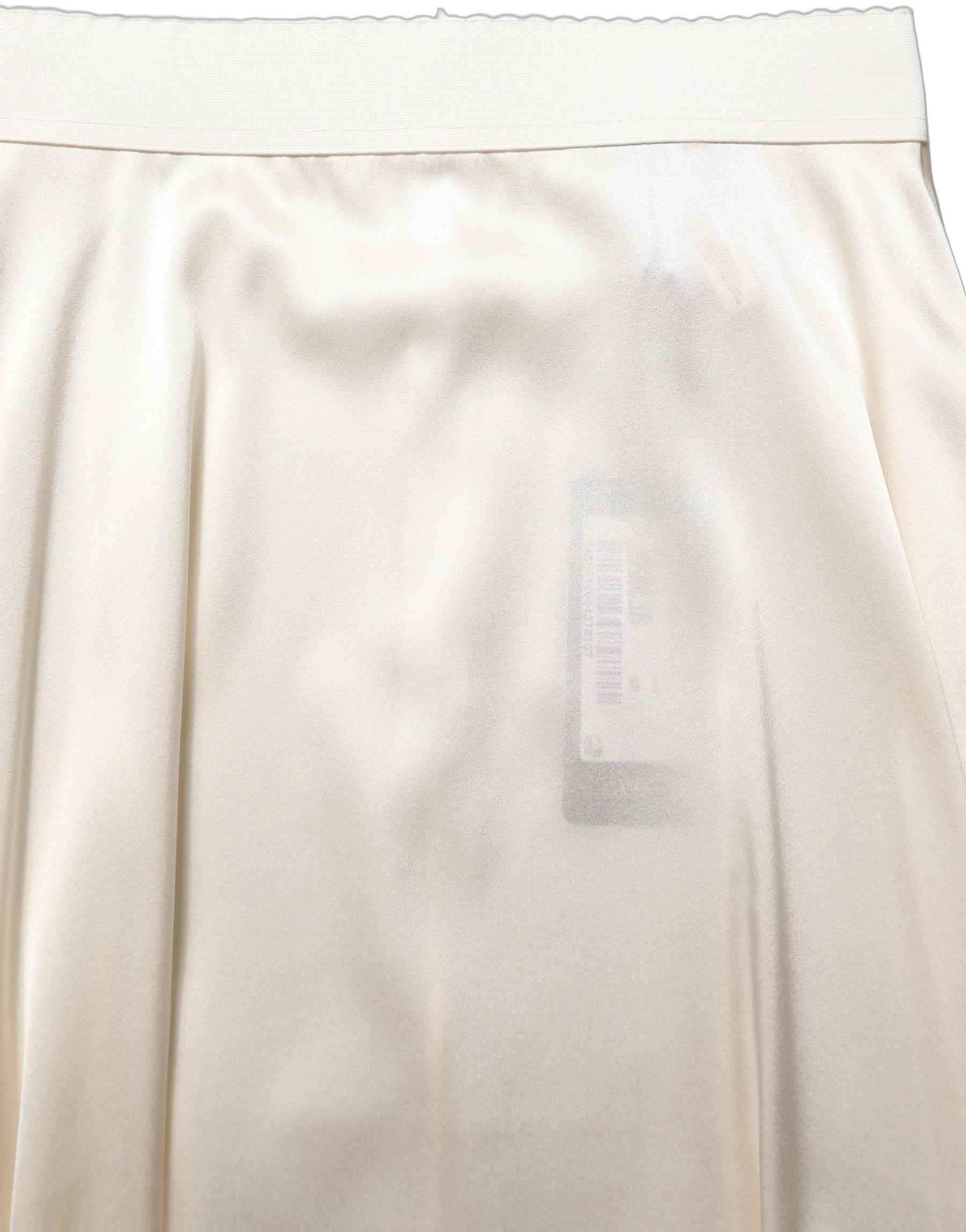 Dolce & Gabbana Off White Lace Trimmed Satin High Waist Skirt | Regal Royce
