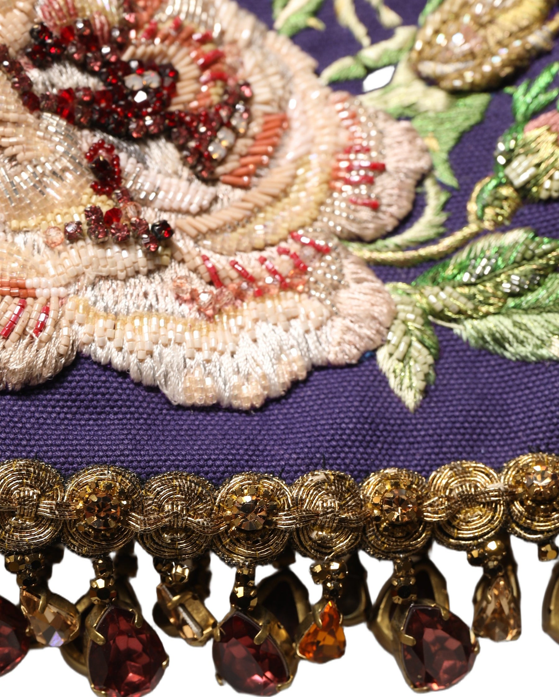 Dolce & Gabbana Purple Floral Embellsihed MidWaist Mini Skirt | Regal Royce