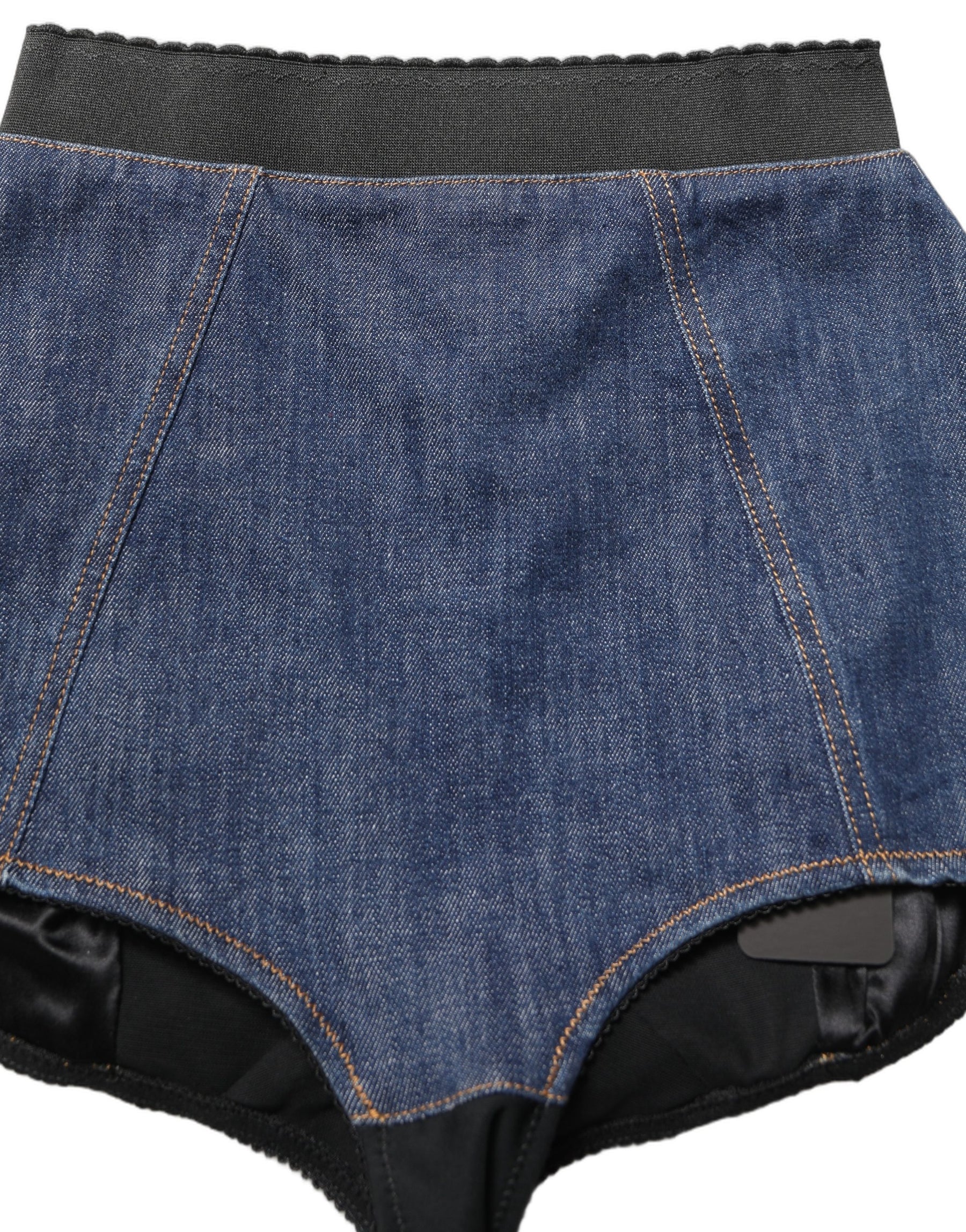 Dolce & Gabbana Blue Cotton High Waist Denim Hotpants Shorts | Regal Royce