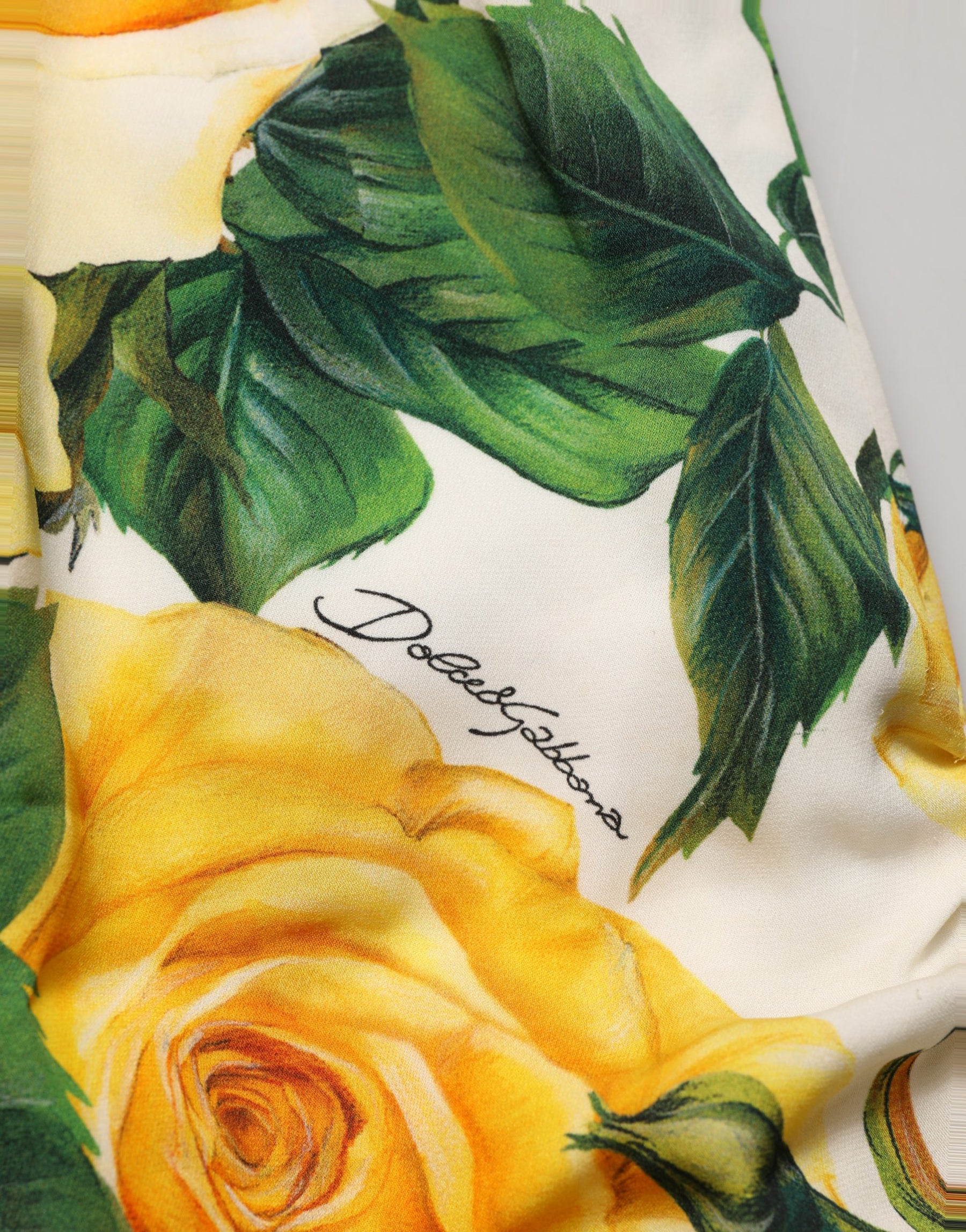Dolce & Gabbana White Rose Print HighWaist Sheath Mini Skirt | Regal Royce