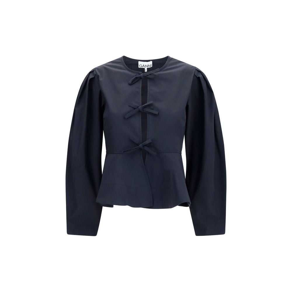 Ganni Black Cotton Blouse | Regal Royce