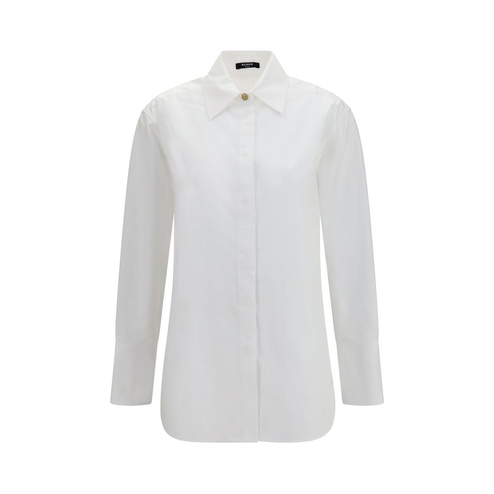 Balmain White Cotton Dress Shirt | Regal Royce