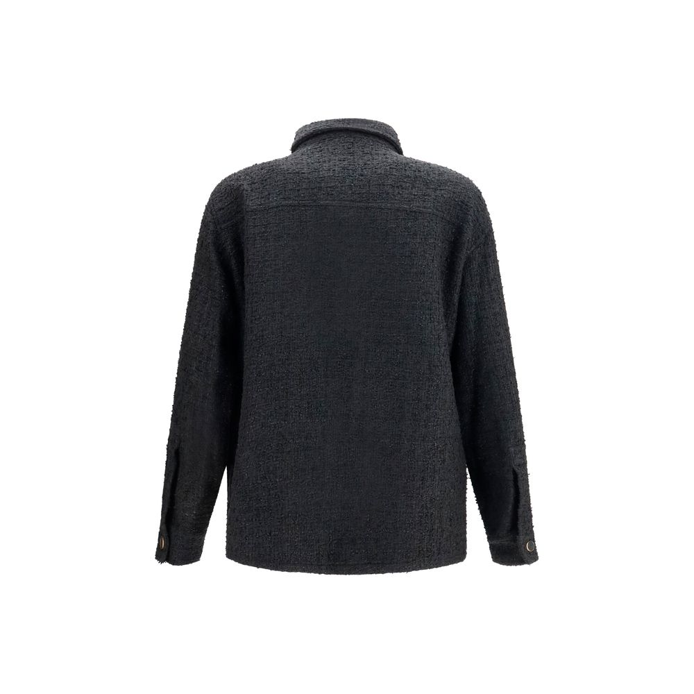 Balmain Black Cotton Full-Length Jacket | Regal Royce
