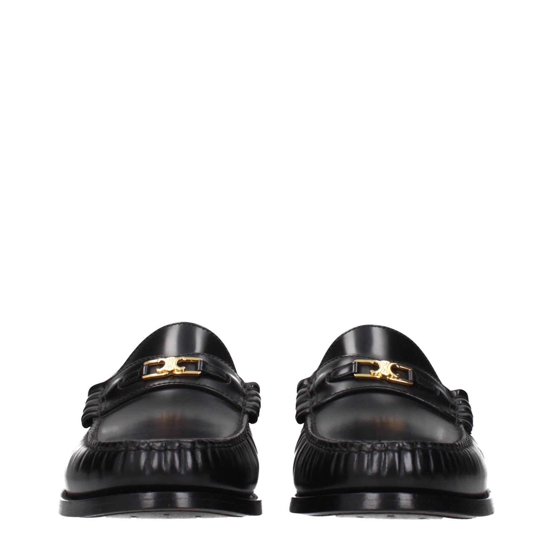 Celine Black Leather Slip-On Loafers | Regal Royce