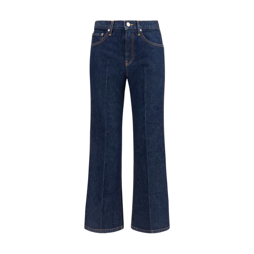Khaite Blue Cotton Flared Jeans | Regal Royce