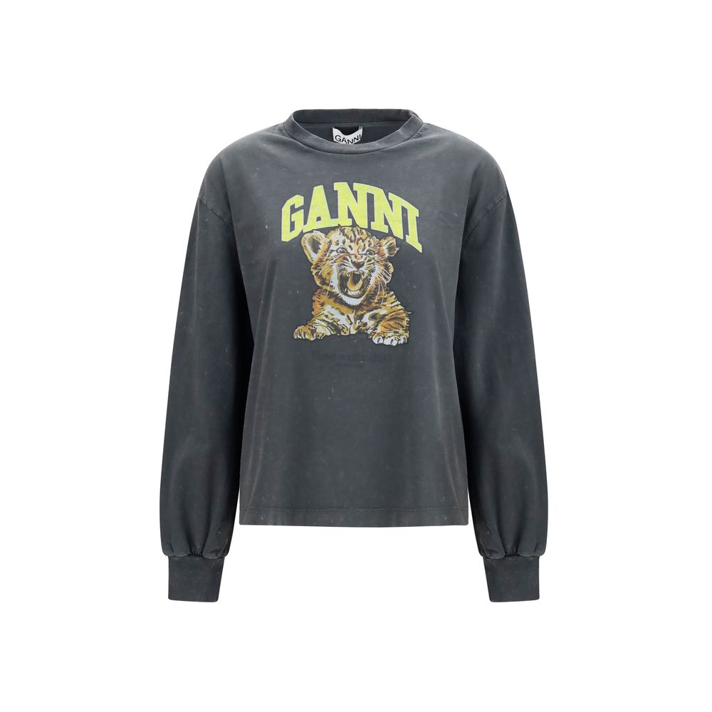 Ganni Gray Cotton Sweatshirt | Regal Royce