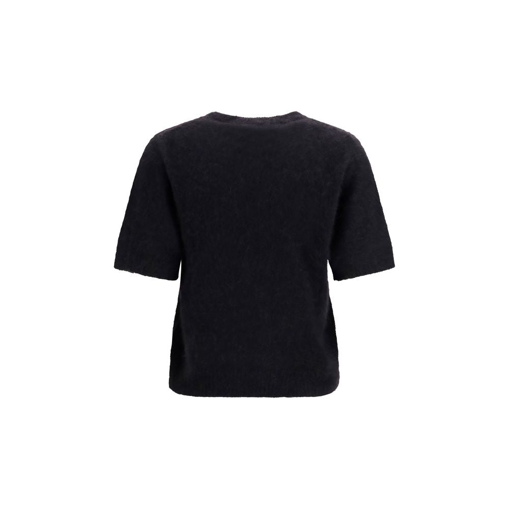 Ganni Black Alpaca Vicugna Pacos T-Shirt | Regal Royce