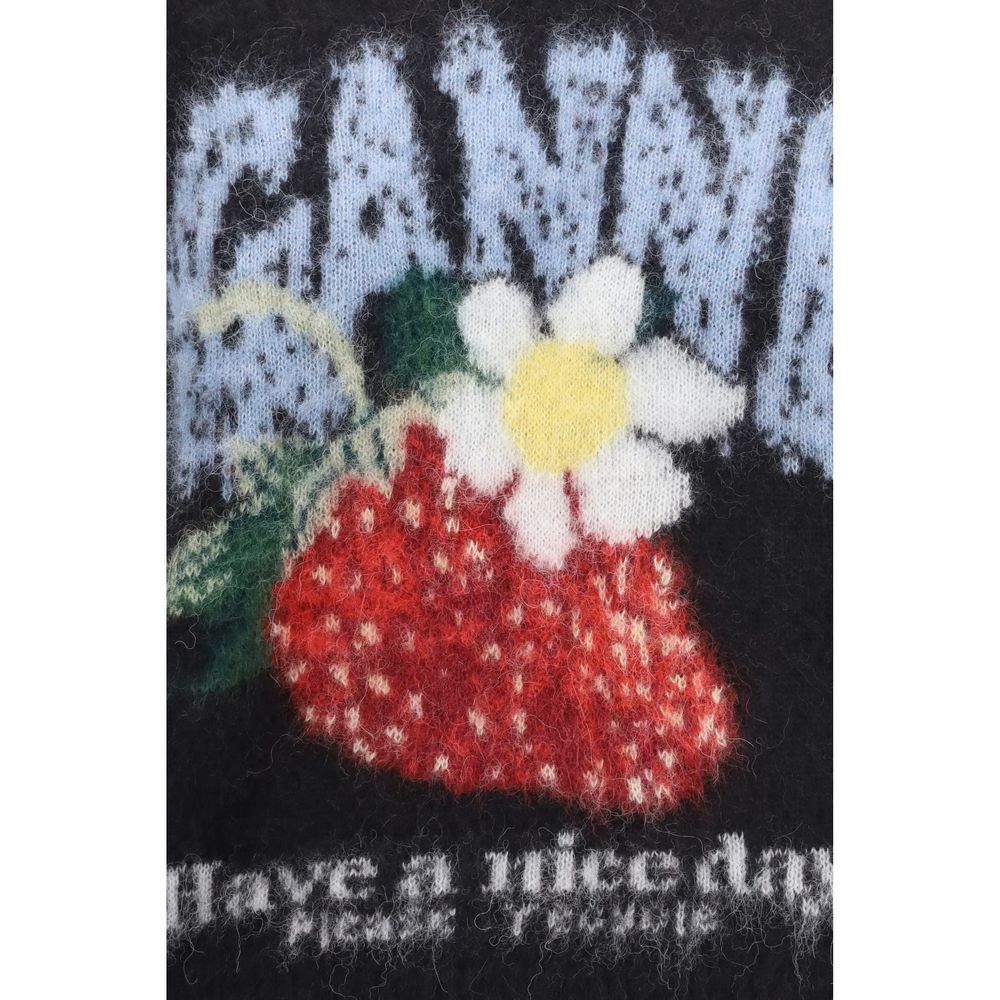 Ganni Black Alpaca Vicugna Pacos T-Shirt | Regal Royce
