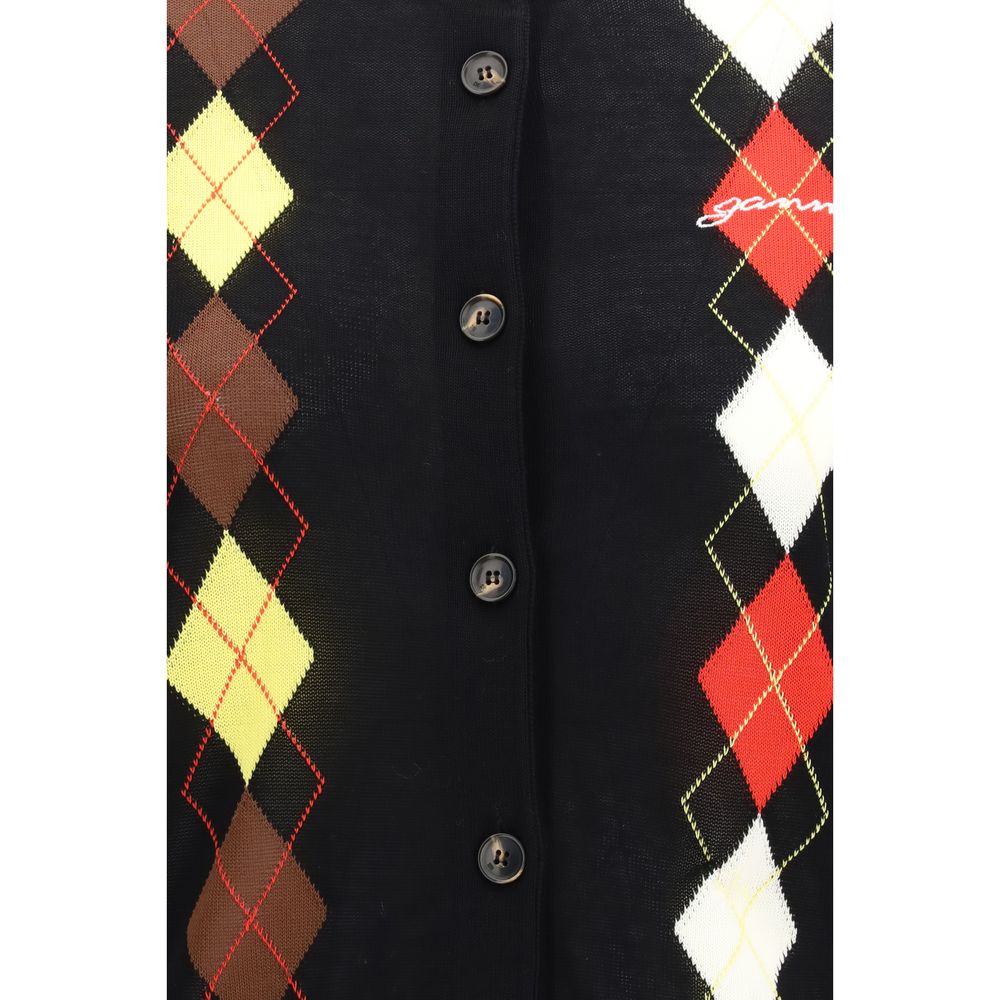 Ganni Black Cotton Cardigan | Regal Royce