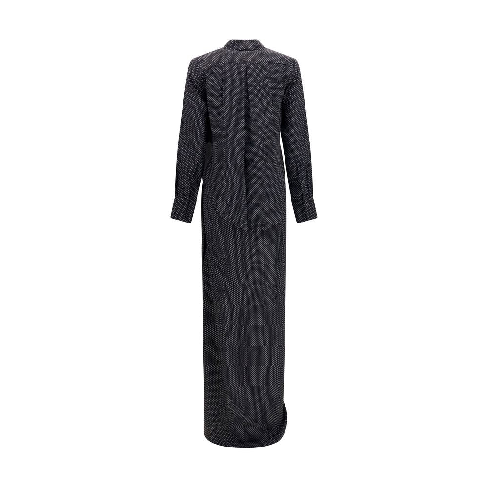 SA SU PHI Black Silk Long Dress | Regal Royce