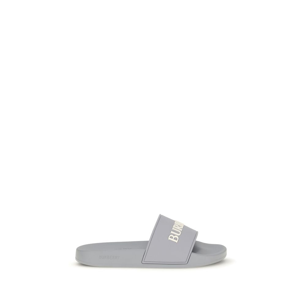 Burberry Gray Rubber Slides | Regal Royce