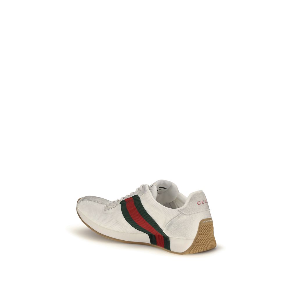 Gucci White Polyester Athletic Sneakers | Regal Royce