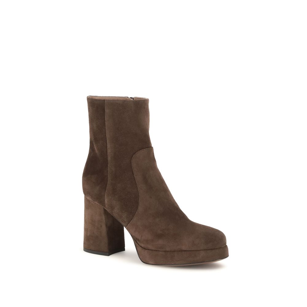 Valentino Garavani Brown Calf Leather Bos Taurus Ankle Boots | Regal Royce