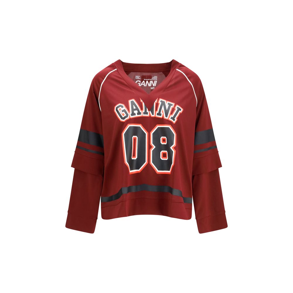 Ganni Bordeaux Polyester Sweatshirt | Regal Royce