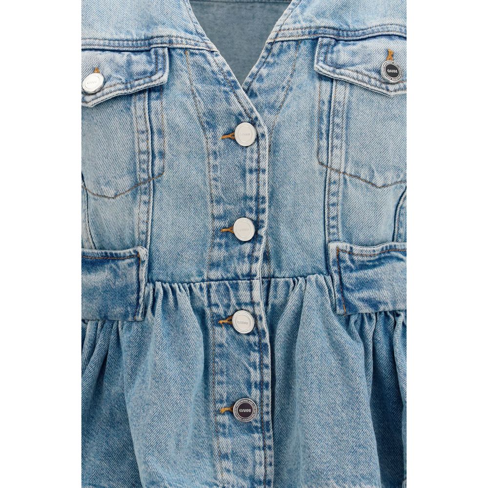 Ganni Blue Cotton Denim Jacket | Regal Royce