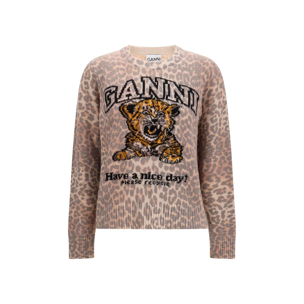 Ganni Beige Wool Oves Aries Sweatshirt | Regal Royce