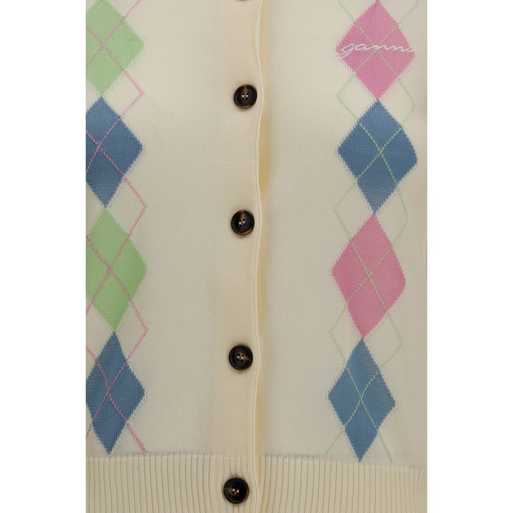 Ganni Beige Cotton Cardigan | Regal Royce