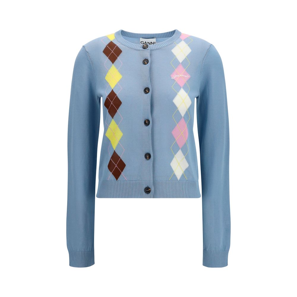 Ganni Blue Cotton Cardigan | Regal Royce
