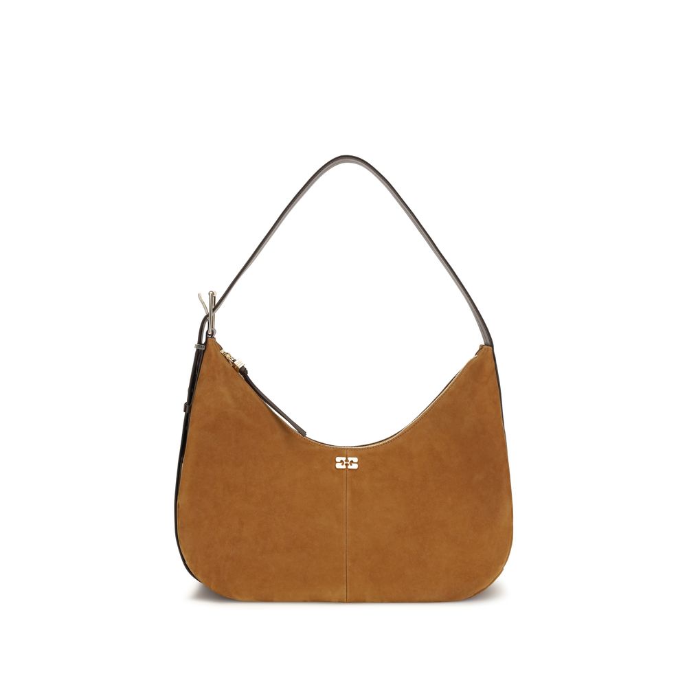 Ganni Brown Recycled Polyester Shoulder Bag | Regal Royce