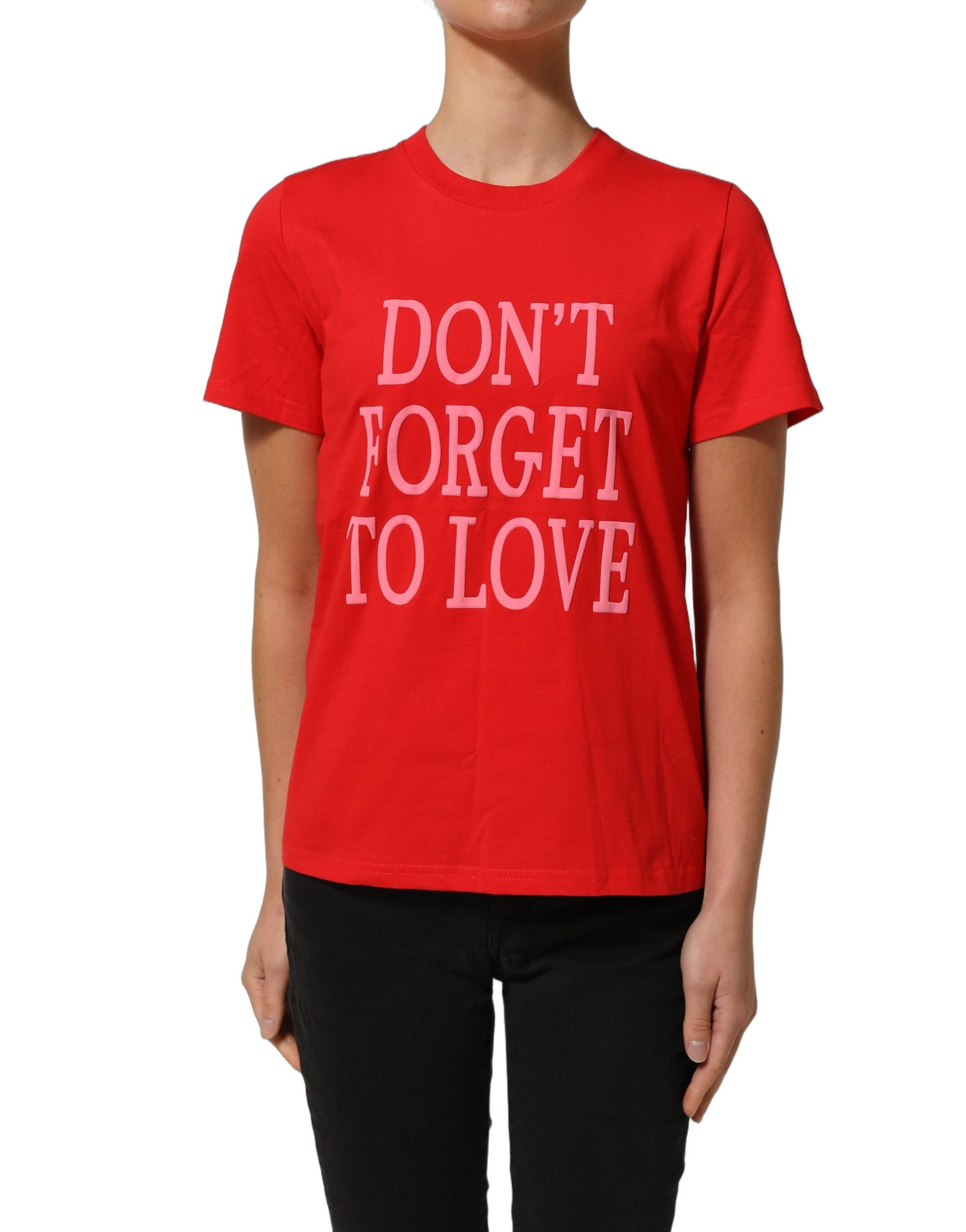 Dolce & Gabbana Red Graphic Cotton Jersey Crew Neck T-shirt | Regal Royce