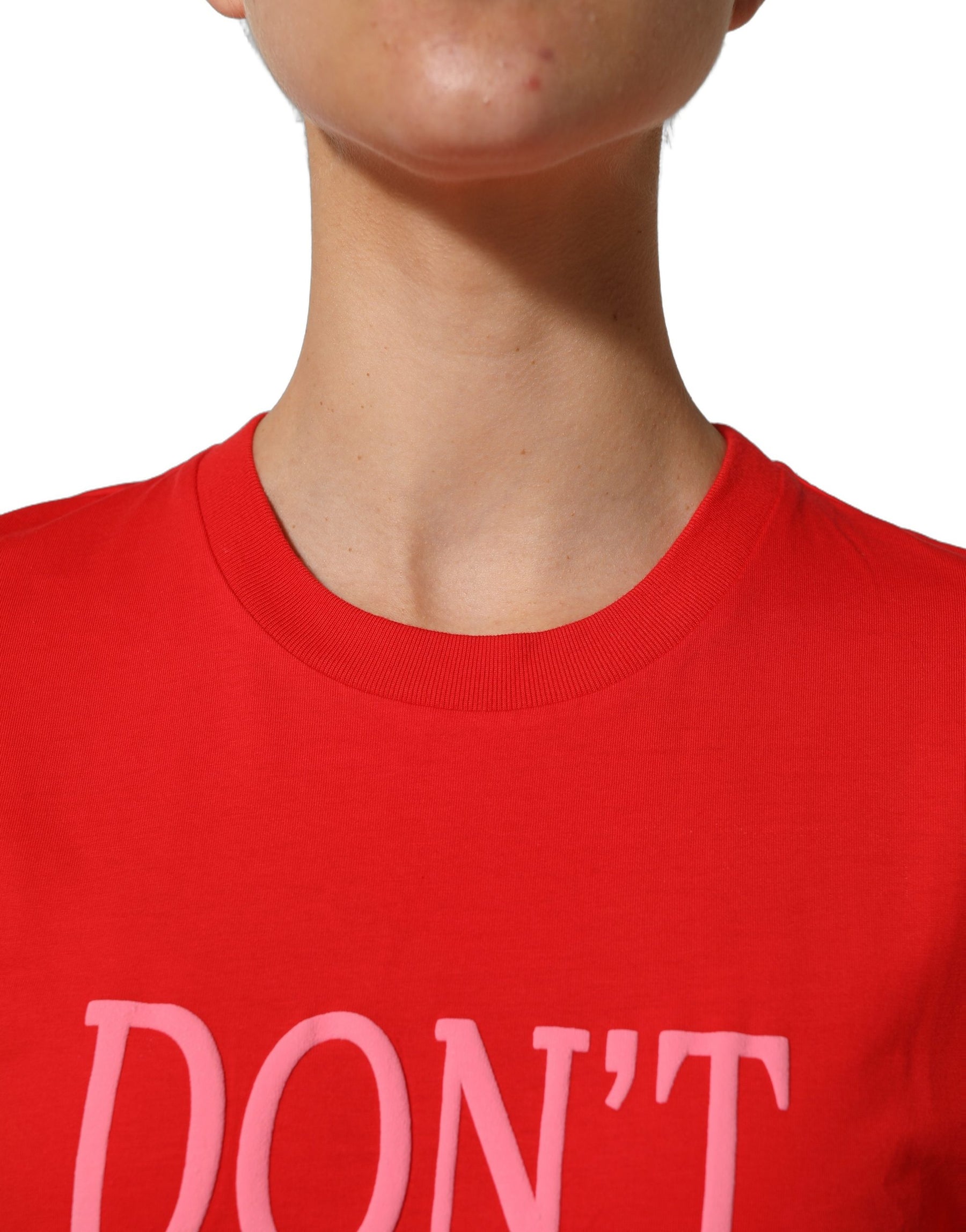 Dolce & Gabbana Red Graphic Cotton Jersey Crew Neck T-shirt | Regal Royce