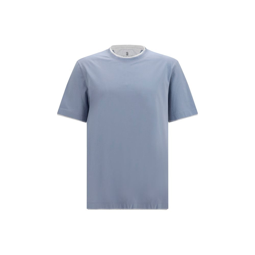 Brunello Cucinelli Blue Cotton T-Shirt | Regal Royce