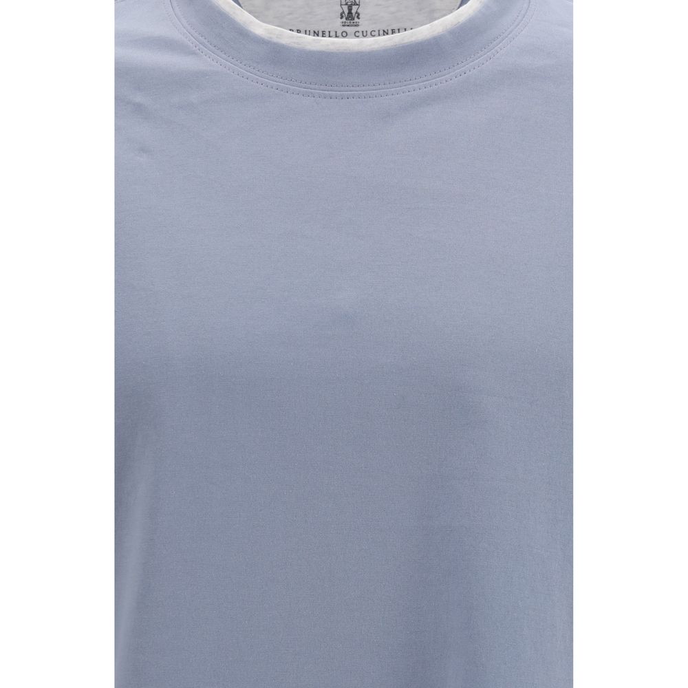 Brunello Cucinelli Blue Cotton T-Shirt | Regal Royce