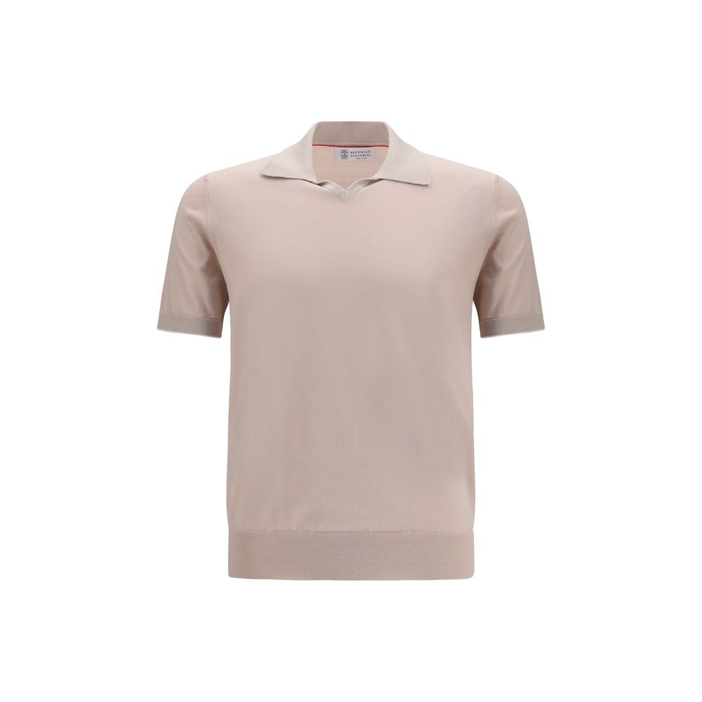 Brunello Cucinelli Beige Cotton Polo Shirt | Regal Royce